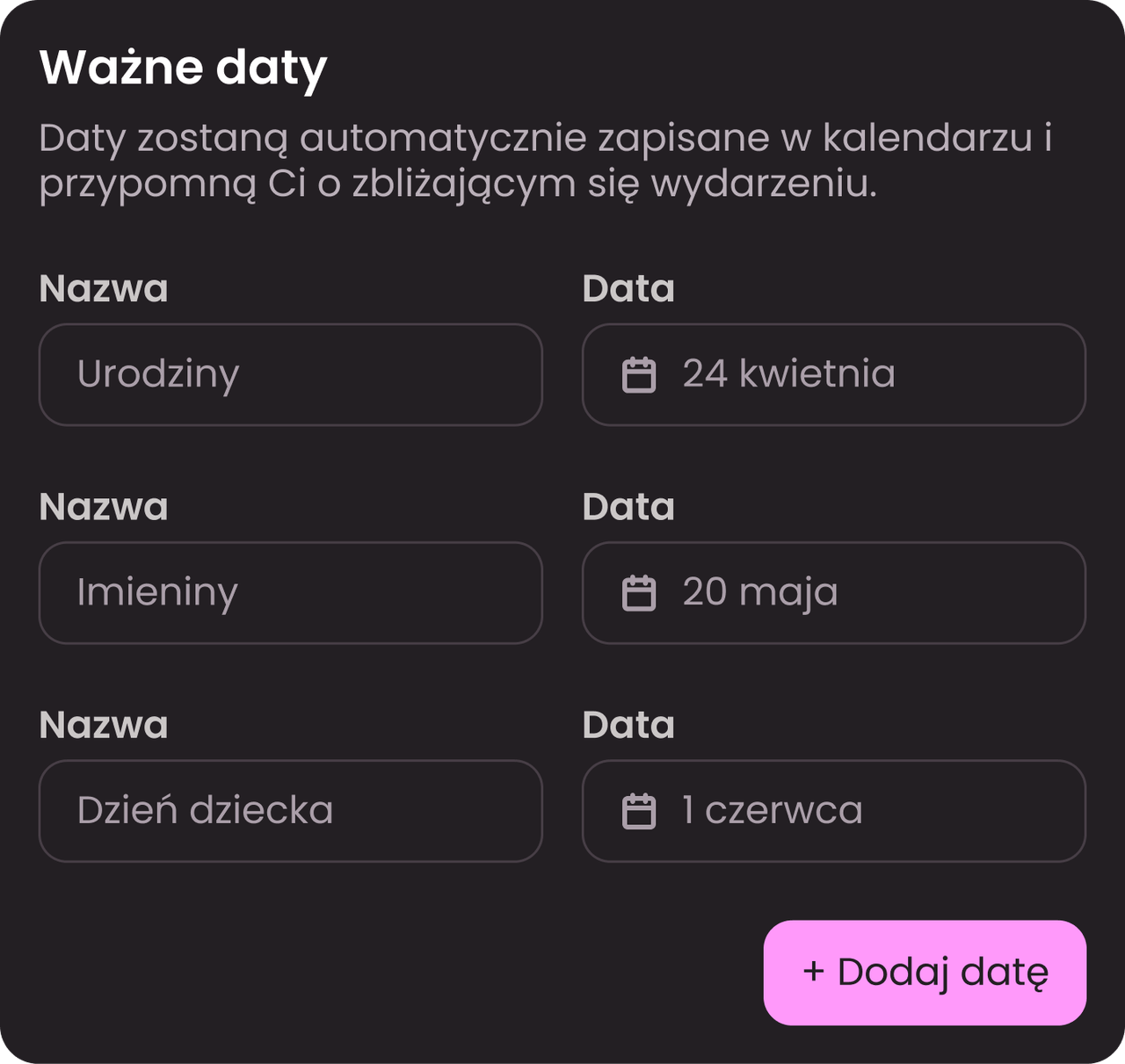 Strefa PR - ważne daty
